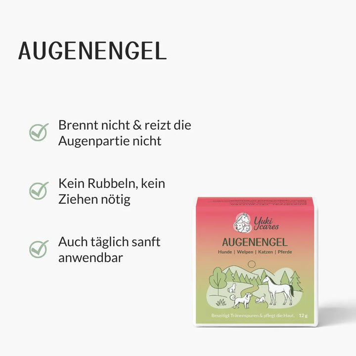 Eine Verpackung des Augenengels für Tiere mit Vorteilen wie reizfreier Anwendung und täglicher Sanftheit.