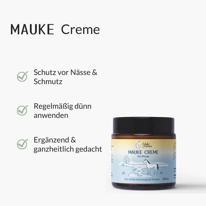 Die Mauke Creme für Pferde bietet Schutz vor Nässe und Schmutz und wird regelmäßig dünn aufgetragen.