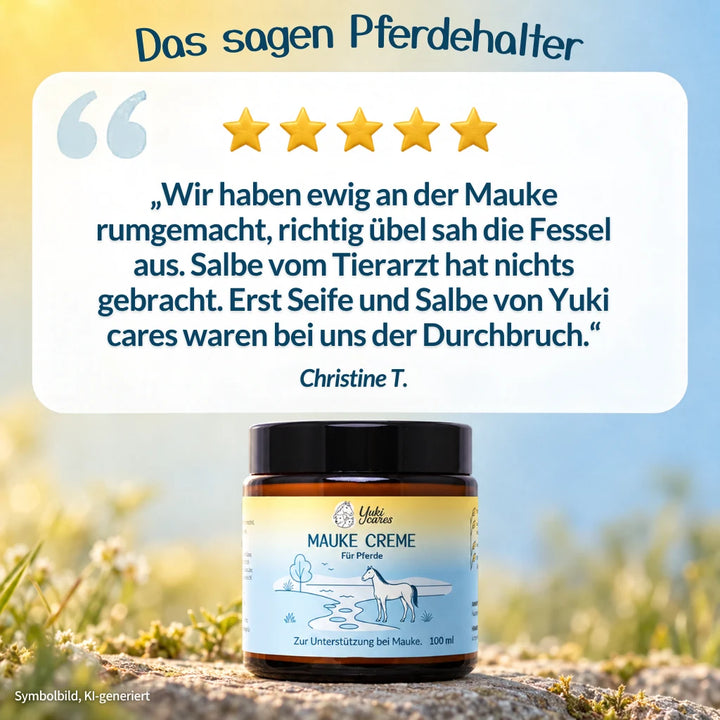 Kundenstimme von Christine T. mit fünf Sternen zu Maukeseife und Maukecreme von Yuki cares
