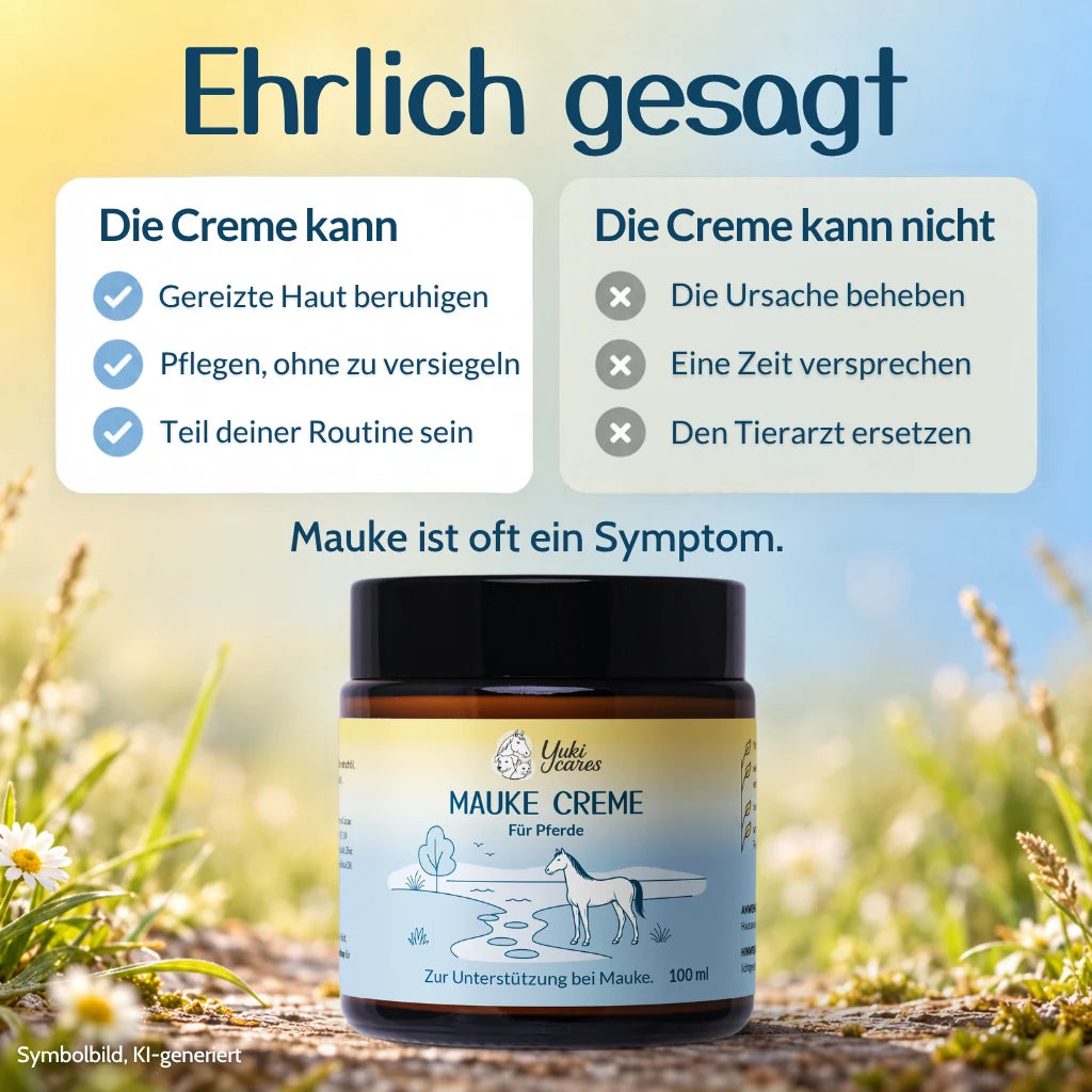 Was die Maukecreme kann und was nicht: gereizte Haut beruhigen, pflegen ohne zu versiegeln, ersetzt keinen Tierarzt