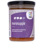 Morosuppe mit Huhn im Schraubglas mit Etikett